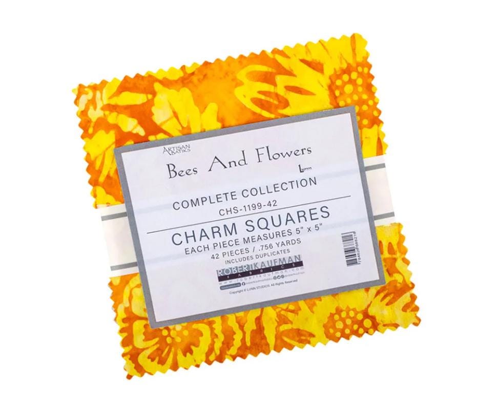 Bees and Flowers Artisan Batiks Charm Pack - Lunn Studios - Robert Kaufman Fabrics