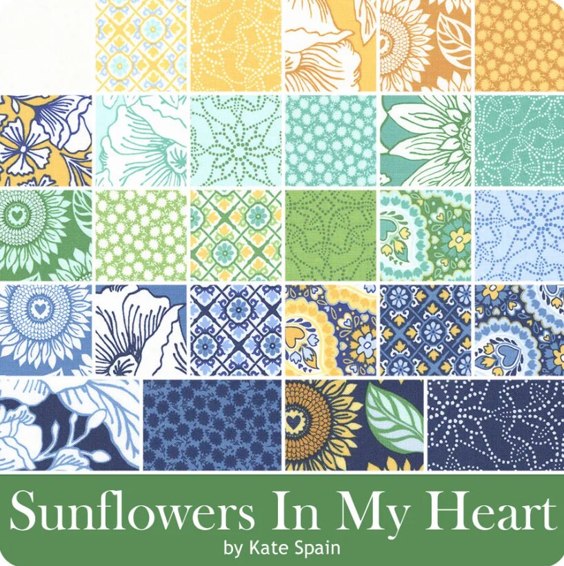Sunflowers My Heart Charm Pack - Kate Spain - Moda Fabrics