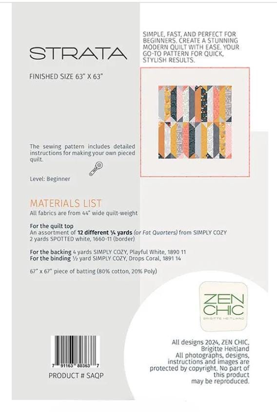 Strata Quilt Pattern - Zen Chic