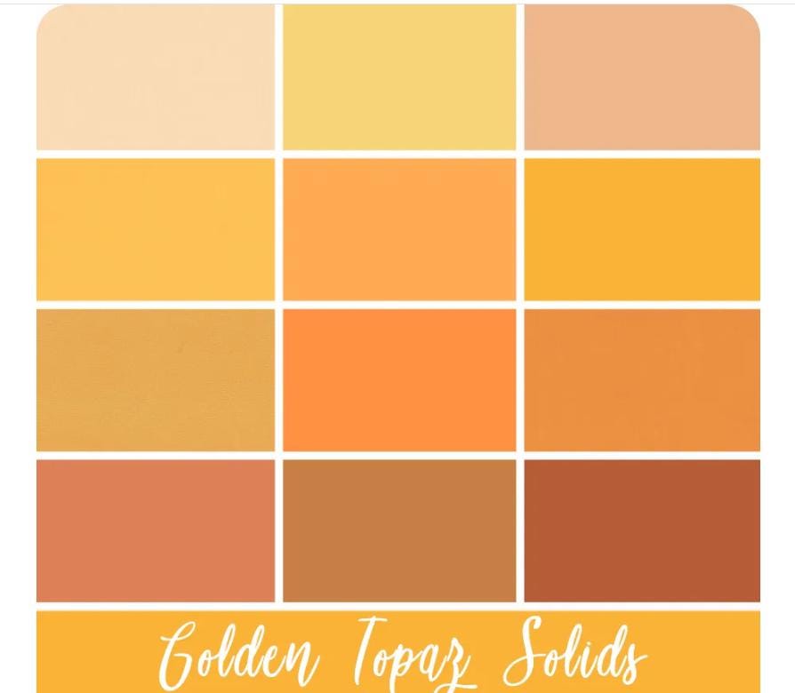Pure Solids Golden Topaz Fat Quarter Bundle 12/pkg. - Art Gallery Fabrics