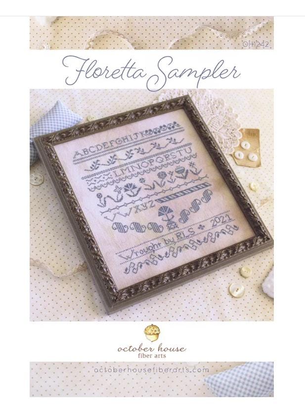 Floretta Sampler Cross Stitch Pattern - October House Fiber Arts