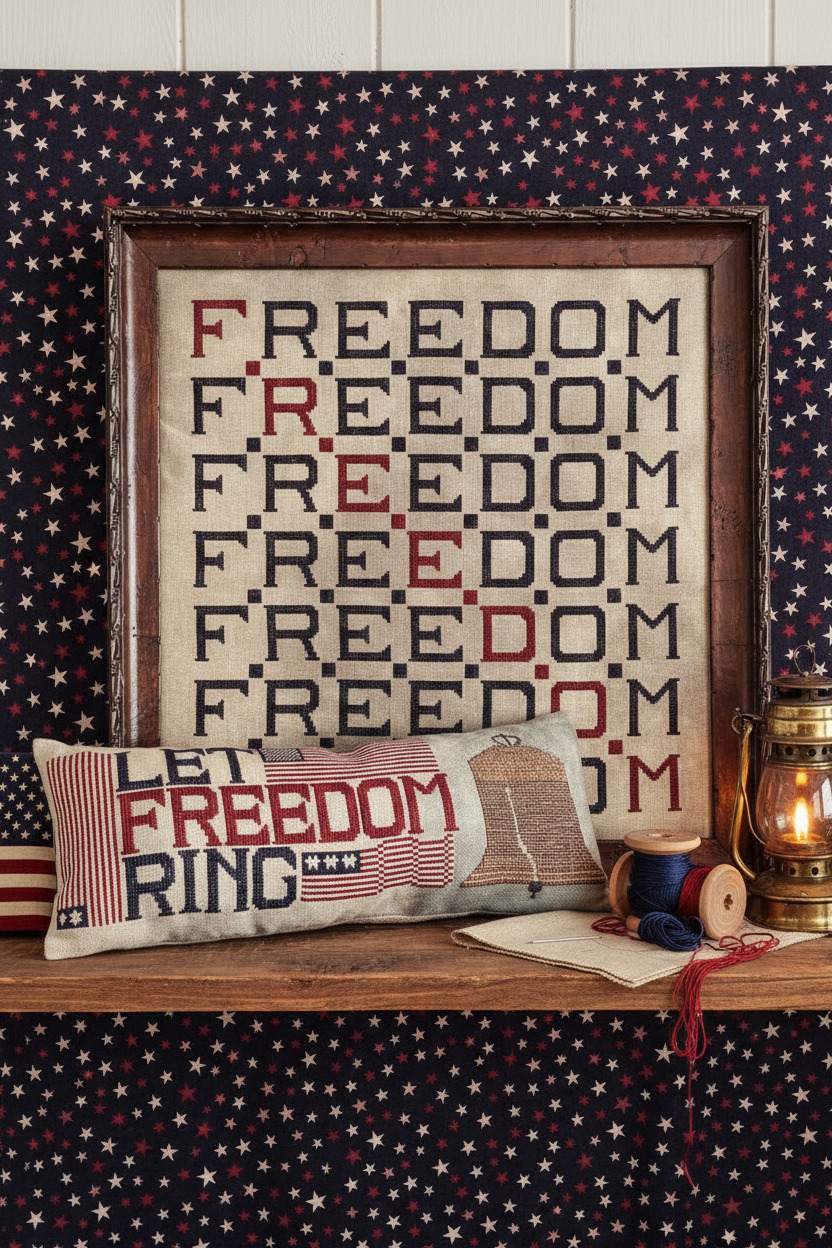 Freedom Cross Stitch Pattern - patriotic Americana lifestyle image