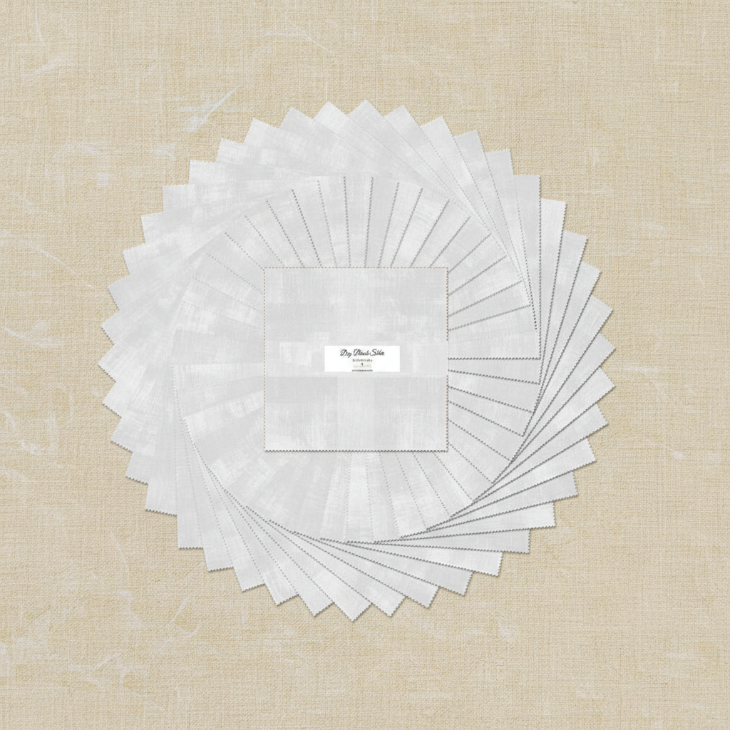 Silver Essentials Dry Brush Layer Cake by Wilmington Prints - fan spread on warm parchment background