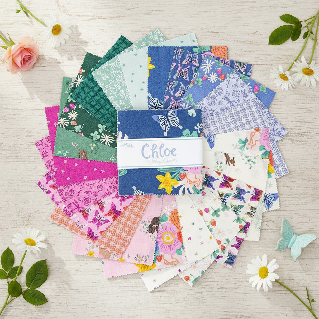 Chloe Charm Pack lifestyle photo — garden party styling with butterflies and florals