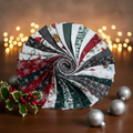 Silver Jingle Pops Jelly Roll lifestyle photo — elegant Christmas styling with cardinals and silver shimmer
